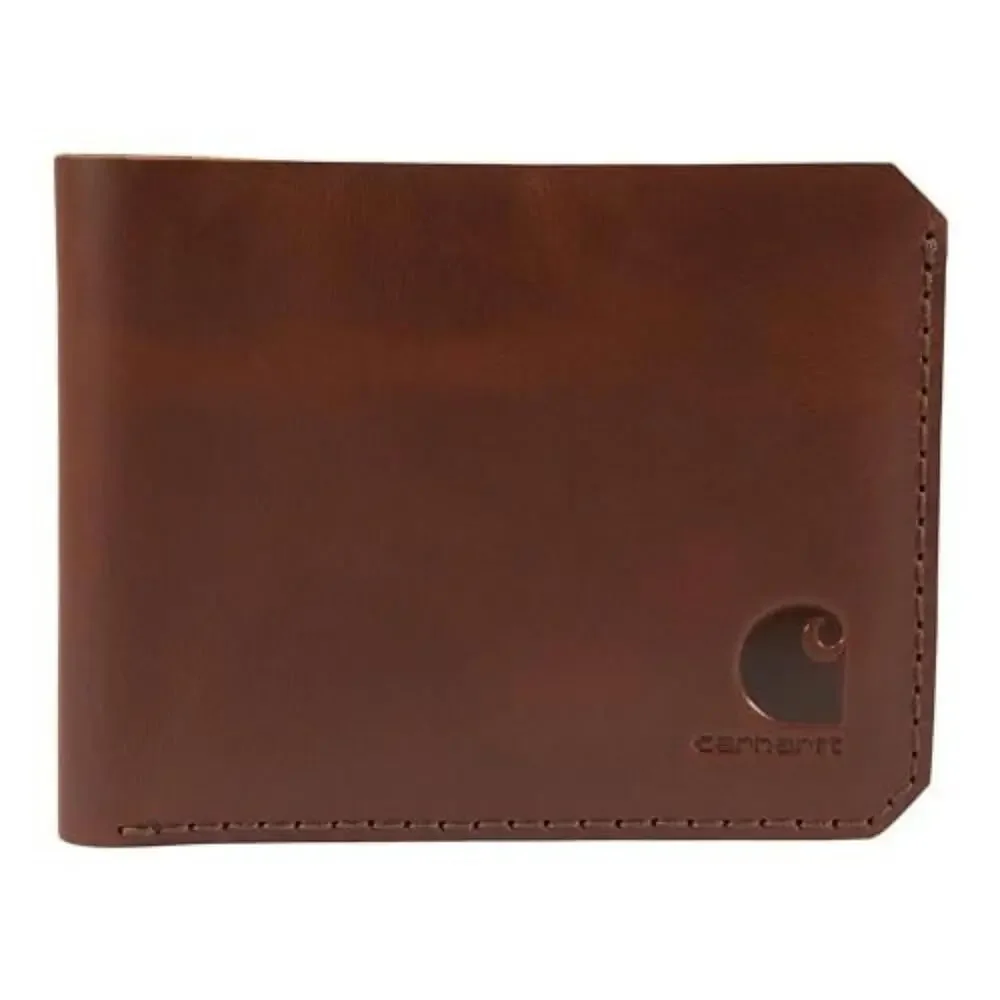 Carhartt Craftsman Bifold Wallet Men's One Size Brown Leather Card Slots NLW383